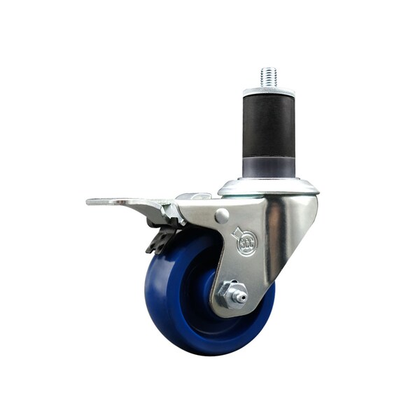 Service Caster 3'' Solid Poly Swivel 1-5/8'' Expanding Stem Caster Total Lock Brake SCC-EXTTL20S314-SPUS-158 - main